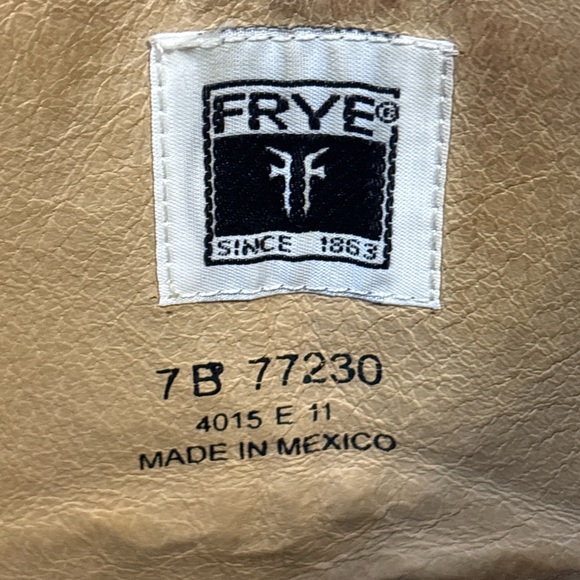Frye Brown Leather Campus Boots 7B Made in Mexico Western Riding Mid Calf - Picture 2 of 7